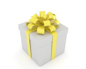 gift box with bows isolated on white