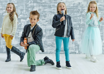 Fototapeta premium Stylish musical kids