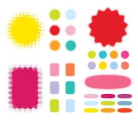halftone shapes with color variations. vector