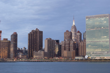 Empire State Building on Manhattan Skyline