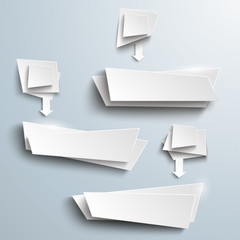 White Leaflet Banners With Arrows