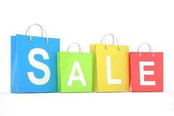 sale written on shopping bag