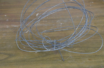 iron wire roll on table