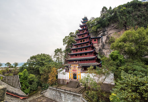 shibao pagoda; shibaozhai stockaded village- chongqing,china