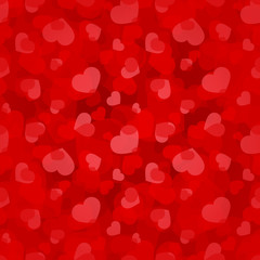 Vector Valentine's day red seamless pattern with hearts.