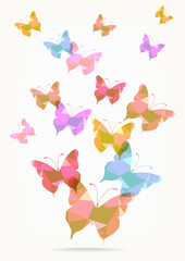 romantic vector origami paper butterflies