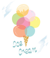 Ice cream retro design card - illustration