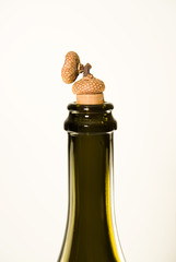 The neck of a  bottle closed acorn