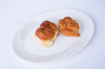 Two fresh delicious buns.