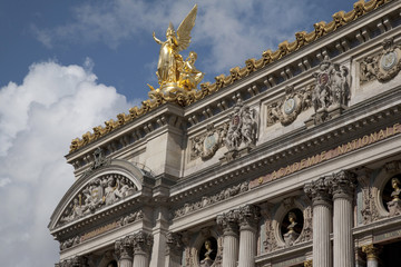 Fototapeta na wymiar Main Facade of Palais Garnier Opera House; Paris, France