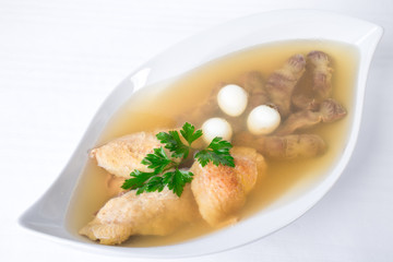 Delicious chicken meat galantine.