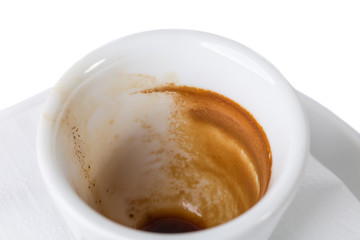 Closeup of espresso cup after coffee.