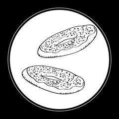 Simple doodle of a doughnut