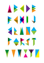set of vector triangles alphabet collection