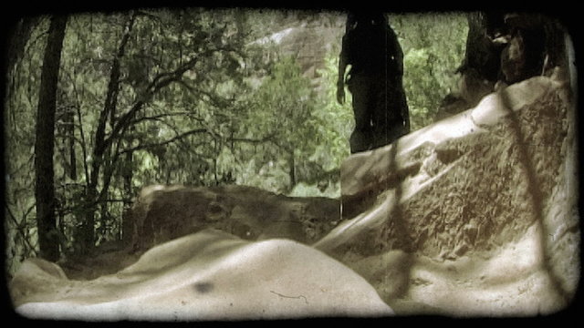 Couple Hiking 2. Vintage stylized video clip.