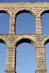 Fototapeta na wymiar Ancient Roman aqueduct bridge of Segovia, Castilla Leon, Spain 
