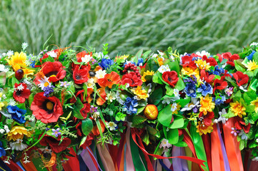 sets of Ukrainian traditional wreaths