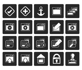 Black Application, Programming, Server and computer icons - vector Icon Set 1