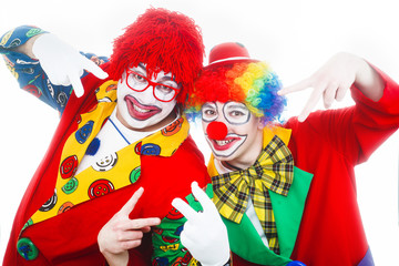 zwei clowns haben spaß