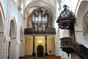 Organ and balcony in church