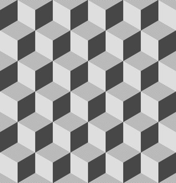 3d Cubes seamless pattern