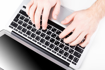 Fototapeta na wymiar Typing on computer keyboard