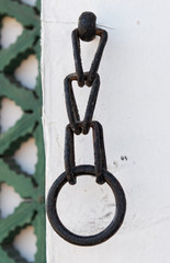 Traditional Korean style door at Gyeongbokgung Palace in Seoul, South Korea.