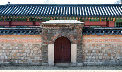 wall pattern and art taken in the  Gyeongbokgung Palace in seoul south korea.