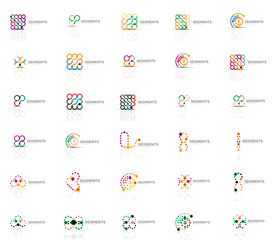 Fototapeta premium Abstract company logo vector collection. Set of thin line design abstract logotypes. Universal branding concepts