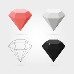 Diamond Set in Vector
