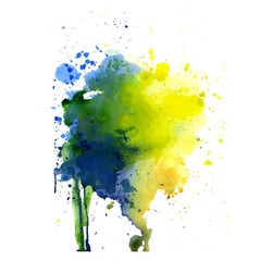 Spot watercolor art hand paint isolated vector