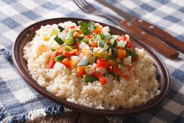 Arabian Food: Cous Cous with vegetables. horizontal
