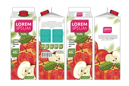 Template Packaging Design Apple Juice