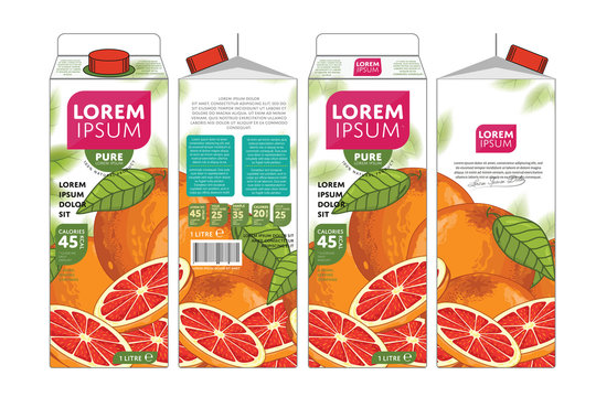Template Packaging Design Grapefruit Juice