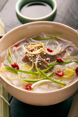 Traditional chinese noodle soup