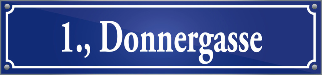 Straßenschild Donnergasse im ersten Wiener Gemeindebezirk in Wien Österreich