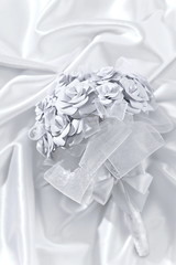 Fototapeta premium Bridal bouquet of white roses