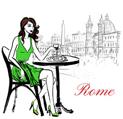 woman sitting in cafe