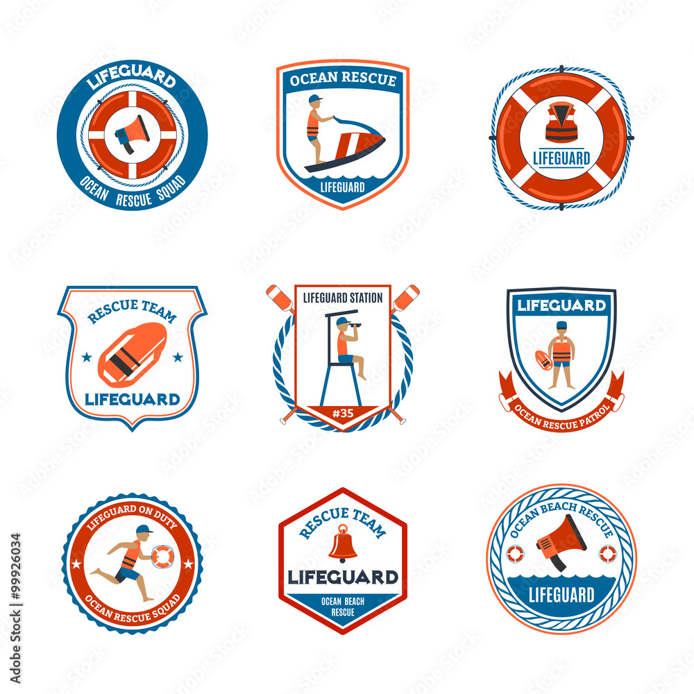 Poster Lifeguard Emblems Set