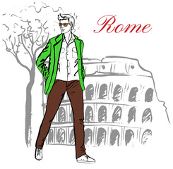 Obraz na płótnie Canvas Man in Rome