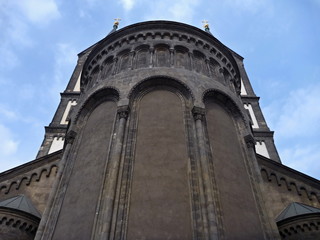 Obraz premium detail of the Karlin church facade in Prague