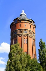Fototapeta na wymiar Historic water tower from 1912 in the city of Groningen. Netherlands