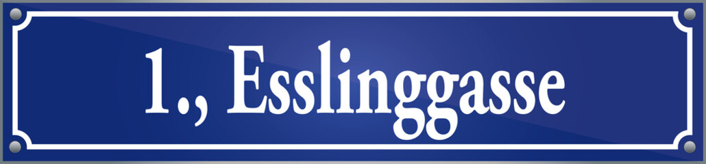 Straßenschild Esslinggasse im ersten Wiener Gemeindebezirk in Wien Österreich