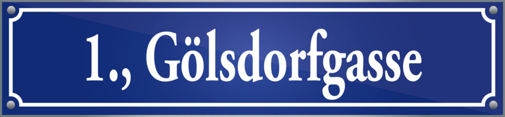 Straßenschild Gölsdorfgasse im ersten Wiener Gemeindebezirk in Wien Österreich