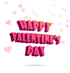 Happy Valentine's Day label ,sign , typography on heart pattern background Can be used for poster, element,banner template vector ,illustration