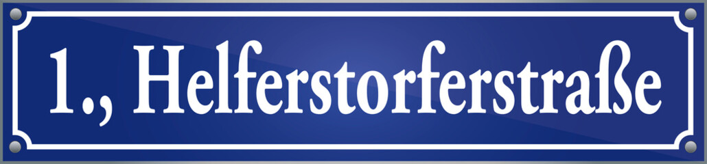 Straßenschild Helferstorferstraße im ersten Wiener Gemeindebezirk in Wien Österreich