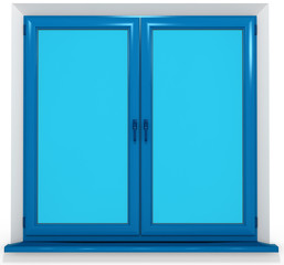Colored PVC laminated plastic double door window  isolated on white