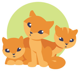 cute and funny three kittens