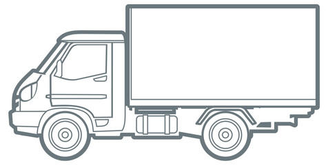 Vector outline truck