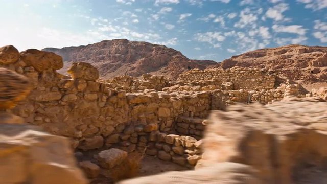 Daytime time-lapse of the ruins at Qumran.